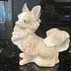 Lladro Elegant Cream Ceramic Dog Figurine